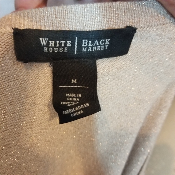 WHBM Champagne Colored Sequined Cardigan Sz Medium - Picture 4 of 5